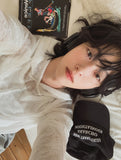 Layered see-through knit hoodie