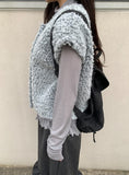 Mebas Double Button Short Sleeve Knit Vest