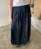 Yeco Banding Balloon Denim Long Skirt