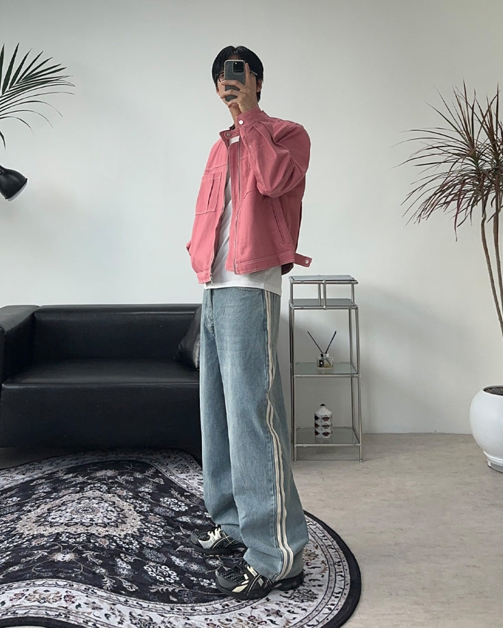 【SATIIIZ】Raed cutting track denim pants SATIIIZ (サティーズ) - デイラントラックデニムパンツ / Dayran