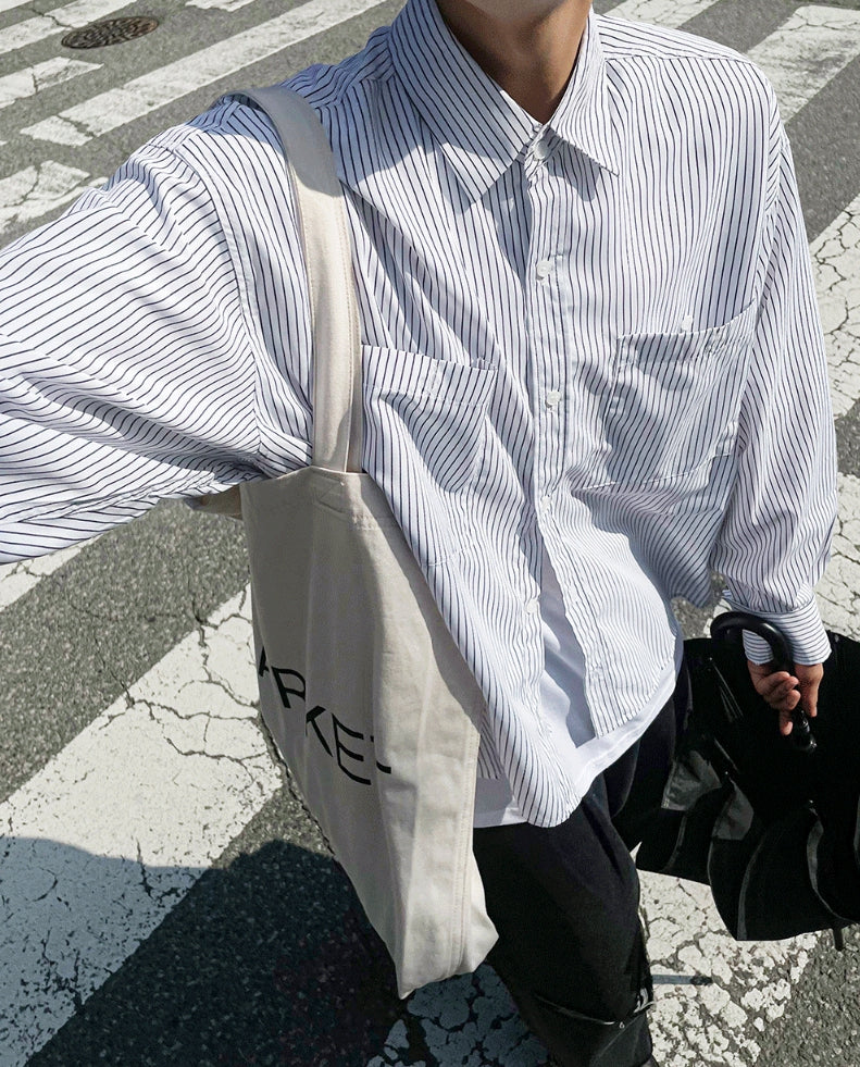 【COSYHARU】Striped cropped coverall COSYHARU (コシハル) - ストライプクロップドカバーオール