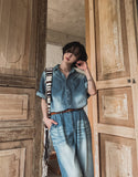 Summer ice cooling denim shirt