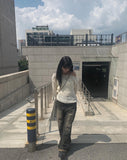 Miya Black Blue Wash Denim Wide Pants