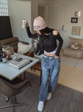 Quarty twisted incision denim