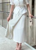 Core Wrinkle-Free Pleated Wrap Long Skirt