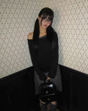 Elan Color Matching Shirring One-Shoulder Long-Sleeve T-Shirt