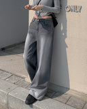 Canner black denim washing wide denim pants