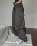 Heavy Double Knee Pintuck Wide String Pants