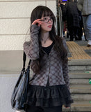 Ningyi Check Slim Fit Cardigan
