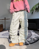 Elden diagonal zipper cargo pants