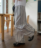 Milbo Stripe Banding Wide Pants