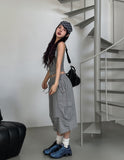 Bloss Pintuck Cargo Sweat Bermuda Pants