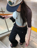 Tones Shirring Raglan Three Quarter T-shirt