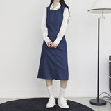 Poetne Back Slit Denim One Piece