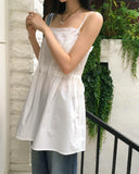 MUKE Pintuck Lace String Vacation-Look Sleeveless One Piece