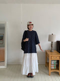 Hondas Nylon Ribbon Tiered Long Skirt