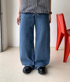 Fita summer wide banded denim pants