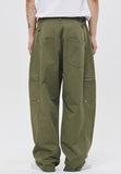 BIKER WASHED WIDE PANTS