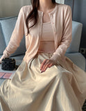 Ruko Banding Pintuck Flare Long Skirt