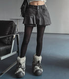 Jerry Double Button Pleated Skirt Pants