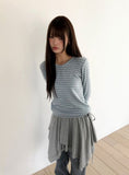 UN UV-Neck Striped Long-Sleeve T-Shirt