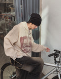 Atonic Lettering Hooded Zip-Up Knit