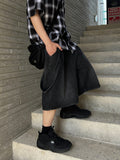 Suspenders Bermuda Two-Tuck Denim
