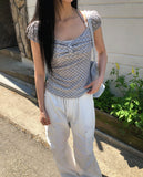 Swen Check Halter Blouse