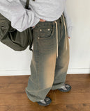 Sano Strap Wash Denim Wide Pants