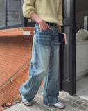Godin Washed Back Pocket Wide Denim
