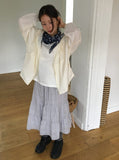 Saya Tiered Banding Midi Skirt