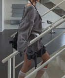 Elbow Damage V-neck Loose Fit Knitwear