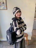 Corelli Button Stripe Hood Knit
