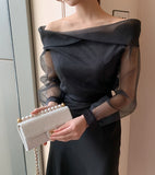 Setiel Off Shoulder Chiffon Blouse