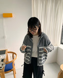 Surring Stripe Hood Knit Cardigan