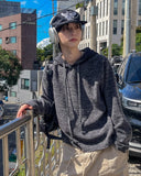 Daford color matching knit hoodie
