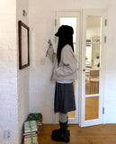 Eamon Boucle Double Two Button High Neck Quilted Short Coat