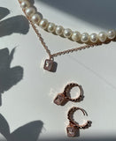 Ola cubic pearl earring necklace