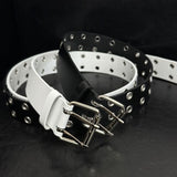 Rat Double Eyelet Long Leather Belt