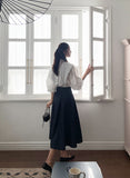 Fayle Denim Pleated Skirt