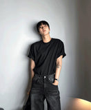 Rivet washing denim pants
