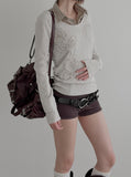 Rose Applique Deep Round Tee