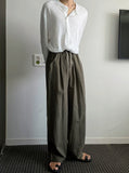 Summer Linen Pintuck Wide Pants