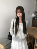 Groo Punching Stripe Knit Hood Zip-Up