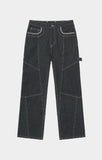 OBLIQUE SEMI WIDE DENIM PANTS