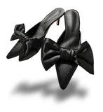 Bow tie mule heels
