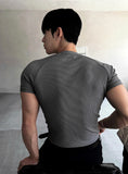 Muscle Fit Round Short Sleeve Knit