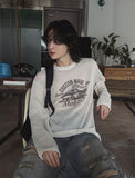 Racing graphic summer see-through knitwear