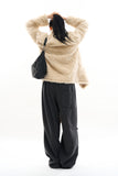 Sheer button volume fit sweatpants