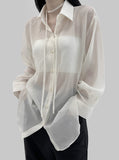 Wilbeu Choker See-Through Shirt